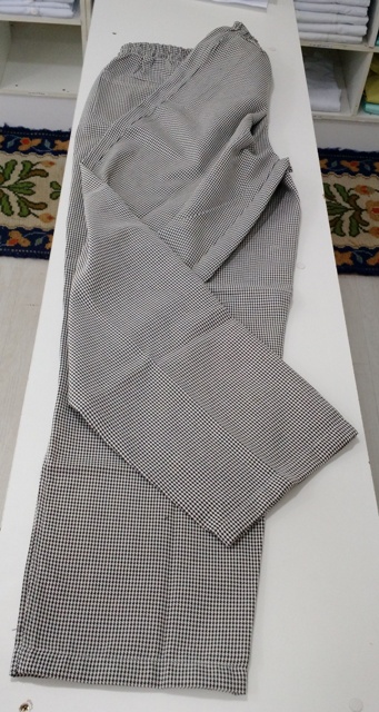 Calça xadrez para chef de cozinha